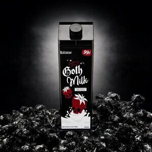 Killstar ✦ Goth Milk Carton Bottle ✦ Hard Plastic Novelty Drinkware Rare 17.9oz